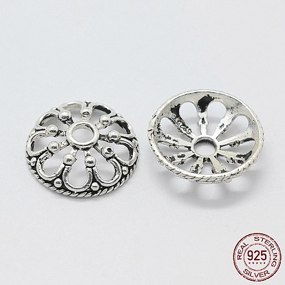 Thailand Sterling Silver Bead Caps, Apetalous, with 925 Stamp