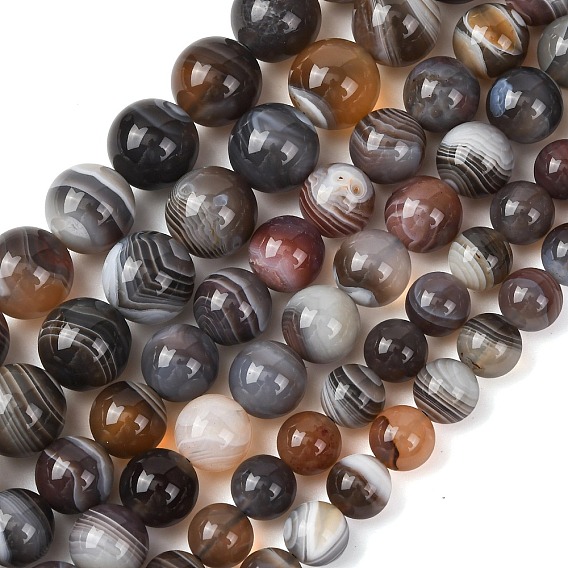 Природные Ботсвана агат бисер нитей, гладкий круглый