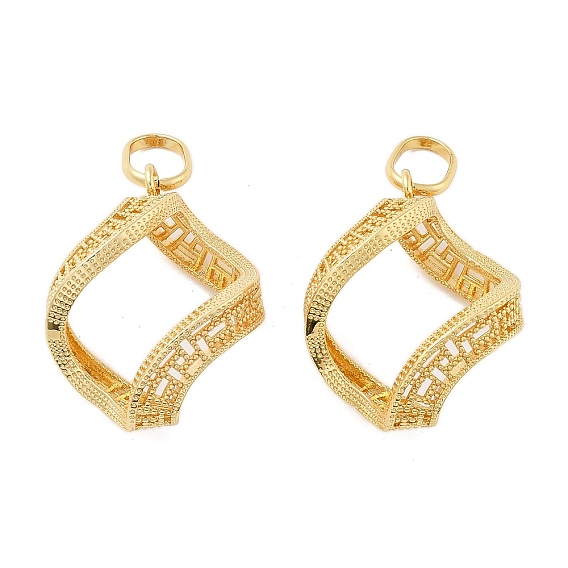 Латунные подвески, ромб, с целью перехода в кольце, без кадмия и без свинца, стойки покрытие, долговечный, ромб