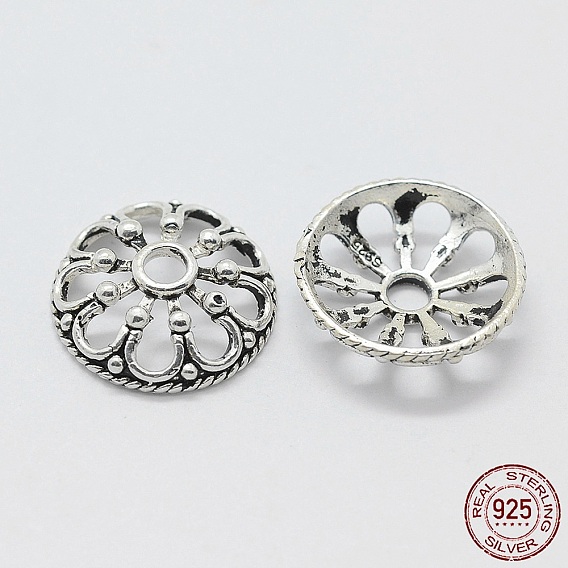 Thailand Sterling Silver Bead Caps, Apetalous, with 925 Stamp