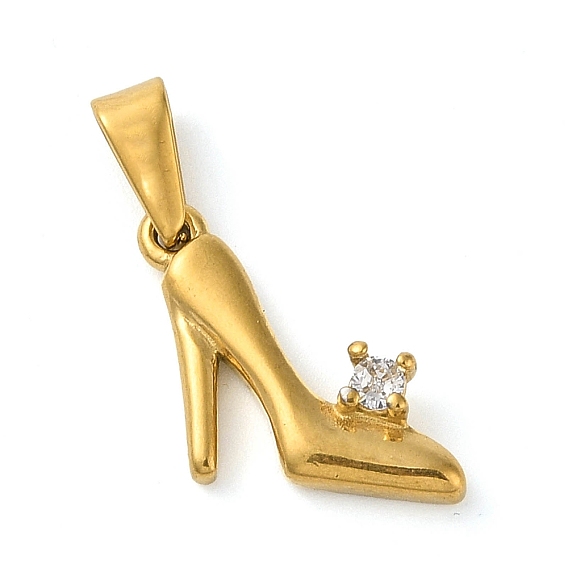 304 подвески из прозрачного кубического циркония из нержавеющей стали, туфли на высоких каблуках