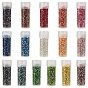 80g 16 цвета цилиндрические бусины, серебряная линия, круглое отверстие, единый размер, с 16шт. пластиковых многоразовых бутылок