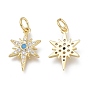 Латунные микропаве прозрачные кубические циркониевые подвески, с прыжковых колец, долговечный, звезда