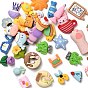 Frosted Resin Decoden Cabochons, Cat Shape/Fish/Donut, Mixed Shapes