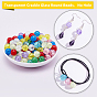 PandaHall Elite 270Pcs 9 Colors Transparent Crackle Glass Round Beads, No Hole