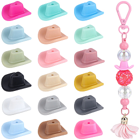 36Pcs 18 Colors Hat Food Grade Eco-Friendly Silicone Focal Beads