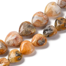 Chapelets de perles folles agate naturelles  , cœur