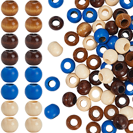 80 шт. 4 цвета, окрашенные распылением деревянные бусины, круглые