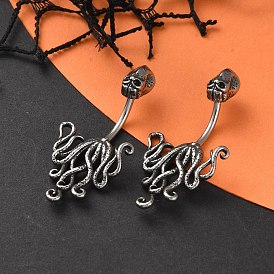 Octopus 316 Surgical Stainless Steel Belly Button Rings, Piercing Navel Rings, Curved Barbell Body Jewelry for Women