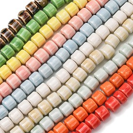 Perles en porcelaine manuelles, porcelaine émaillée lumineux, baril