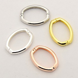 Brass Shortener Clasps, Twister Clasps, Oval Ring, 27x20x3.5mm