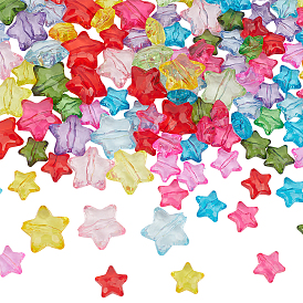 130 шт 2 стили прозрачные акриловые бусины, звезда, граненые