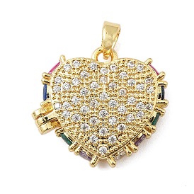 Латунные микропроволочные кубические циркониевые медальоны, сердце