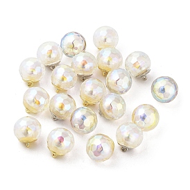 Acrylic and ABS Imitation PearlPendants, with Alloy Finding, Round