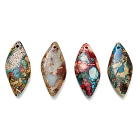 Подвески из окрашенной натуральной императорской яшмы, ромб прелести