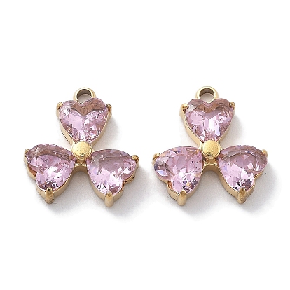 Вакуумное покрытие pvd 304 подвески из нержавеющей стали со стразами, цветок