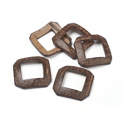 Coconut Linking Rings, for DIY Craft Jewelry Making, Square
