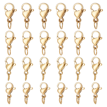 40шт 4 стили 304 застежки-карабины из нержавеющей стали, с открытым прыжковым кольцом