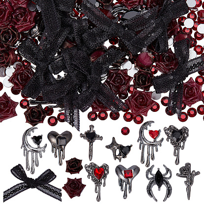 Наборы для изготовления ювелирных изделий своими руками, включая кабошоны из сплава, Кабошоны из смолы, бархатные кабошоны, Стеклянные стразы, плоский зад