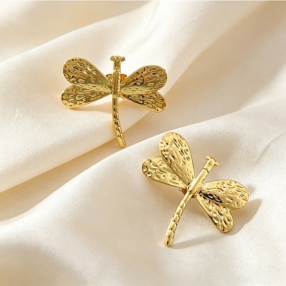 304 aretes de acero inoxidable para mujer, libélula