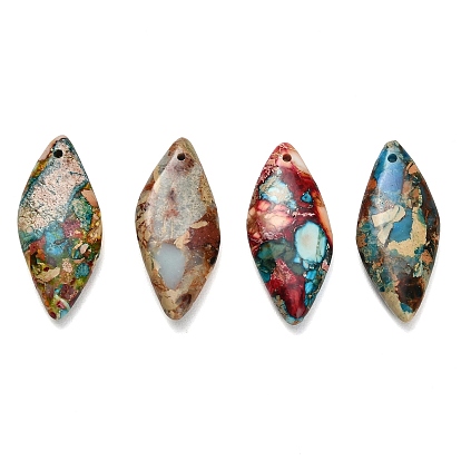 Подвески из окрашенной натуральной императорской яшмы, ромб прелести