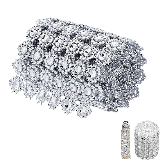 Acrylic & Rhinestone Mesh Wrap Roll, for DIY Wedding Party Favors Decorations Craft