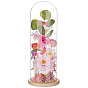 Clear Glass Dome Cover, Decorative Display Case, Cloche Bell Jar Terrarium with Wood Base
