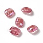 Crackle Moonlight Style Glass Rhinestone Cabochons, Pointed Back, Rectangle Octagon