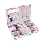 Boîtes à bijoux en cuir PU à imprimé lèvres rouges, avec miroir et velours à l'intérieur, pour bagues, boucles d'oreilles, bracelets, montres, rectangle