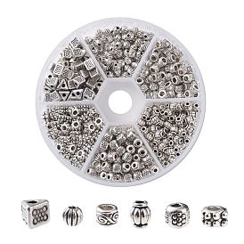 NBEADS Tibetan Style Alloy Spacer Beads, Mixed Shapes