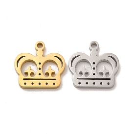 Ion Plating(IP) 304 Stainless Steel Charms, Crown