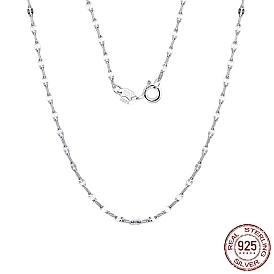 925 Sterling Silver Dapped Chain Necklace, with S925 Stamp