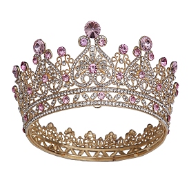 Alloy Rhinestone Crown Hair Bands, Hair Accessories for Woman Girls Wedding Party Decoration