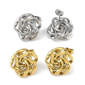 304 серьги-гвоздики из нержавеющей стали в форме розы