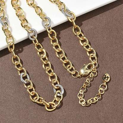 Ожерелья из двухцветной латуни с цепочками., долговечный, стойки покрытие, без свинца и без кадмия