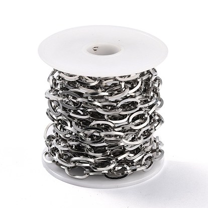 304 chaînes de câbles en acier inoxydable, non soudée, avec bobine, Ovale Plat