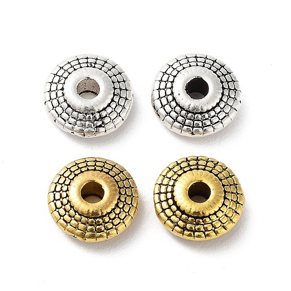 Сплавочные овальные бусины тибетского стиля , без кадмия и без свинца, плоско-круглые