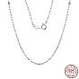 925 Sterling Silver Dapped Chain Necklace, with S925 Stamp