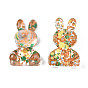 Spray Painted Transparent Acrylic Cabochons, Rabbit