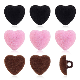 36 шт. 3 цвета 1 пуговицы с флокированной смолой и отверстием на ножке, сердце