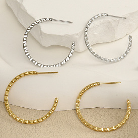 304 серьги-гвоздики из нержавеющей стали в европейском и американском стиле с увеличенным кругом для женщин, повседневные металлические украшения для ушей