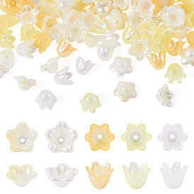 Акриловый шарик крышки, с покрытием AB цвета, цветок