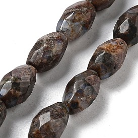 Natural Glaucophane Beads Strands, Faceted Rice