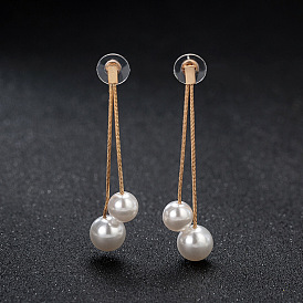 Long Pearl Earrings with Tassel - Elegant, Luxurious Jewelry E552.