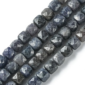Natural Sapphire Beads Strands, Faceted, Cube