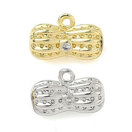 Латунные микропаве прозрачные подвески с фианитом, арахиса прелести, без кадмия и без свинца, долговечный, стойки покрытие