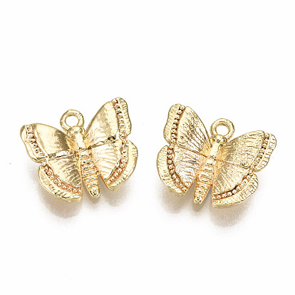 Brass Charms, Nickel Free, Butterfly