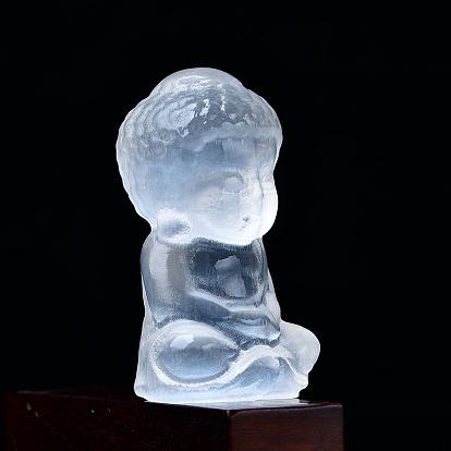Buddha Natural Selenite Figurines, Reiki Energy Stone Display Decorations, for Home Feng Shui Ornament