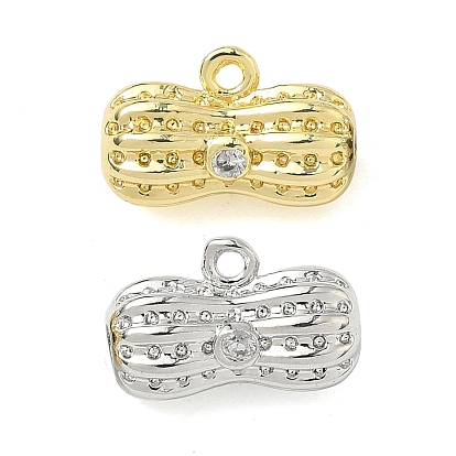 Латунные микропаве прозрачные подвески с фианитом, арахиса прелести, без кадмия и без свинца, долговечный, стойки покрытие