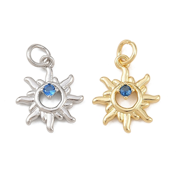 Латунные микро проложить кубического циркония подвески, солнце, без кадмия и без свинца, стойки покрытие, долговечный, с целью перехода в кольце